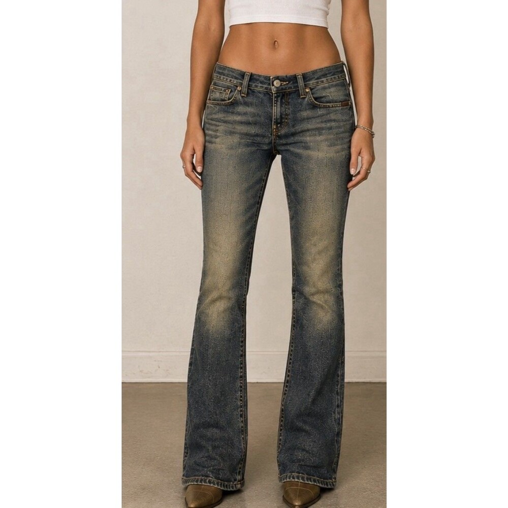 7 For All Mankind A Pocket Jeans Women 31 Y2K Bootcut Rigid Denim
